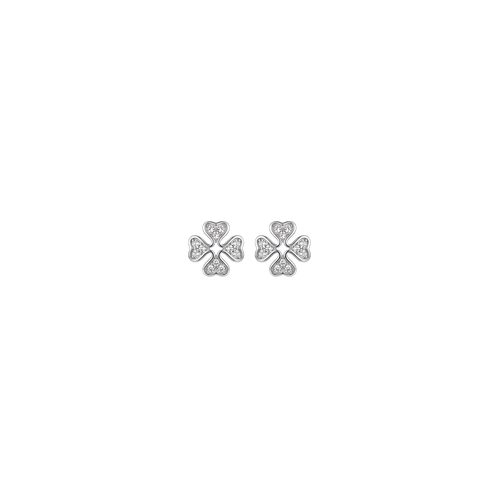 Everluck: Clover Stud Earrings in 925 Sterling Silver