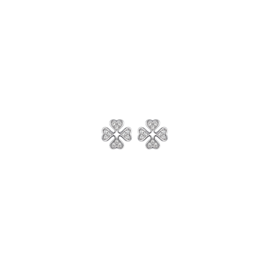 Everluck: Clover Stud Earrings in 925 Sterling Silver