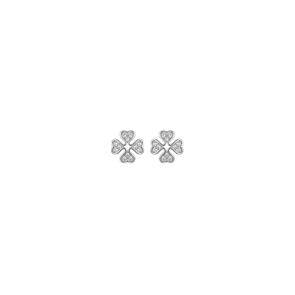 Everluck: Clover Stud Earrings in 925 Sterling Silver