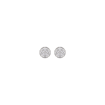 Sparkling Circular Floral Cluster Earrings