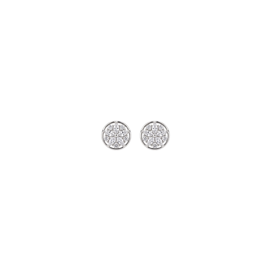 Sparkling Circular Floral Cluster Earrings