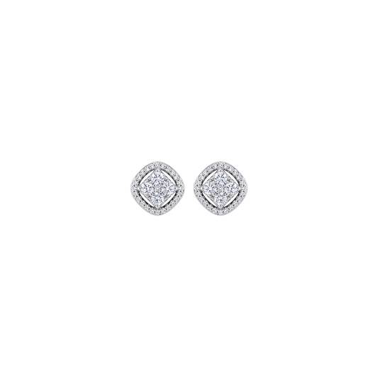 Stellar: Cushion Cluster Stud Earrings in Sterling Silver