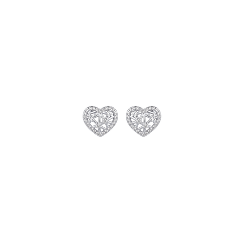Sweetheart: Openwork Heart Stud Earrings in 925 Sterling Silver