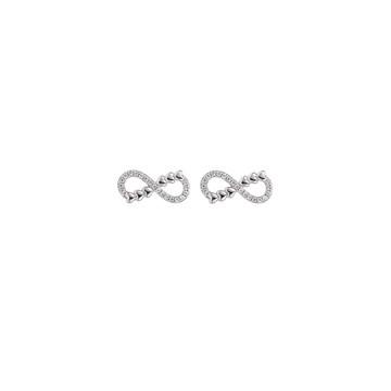 Infiora: Infinity Heart Stud Earrings in Sterling Silver