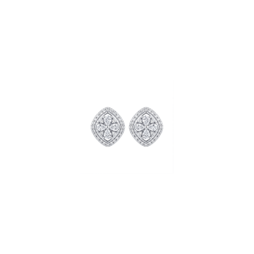 Liora: Floral Halo Stud Earrings in Sterling Silver