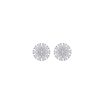 Solena: Floral Halo Stud Earrings in Sterling Silver