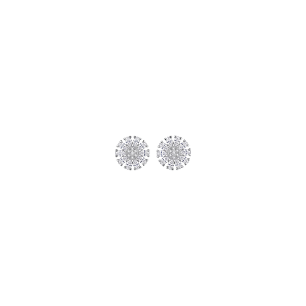 Solena: Floral Halo Stud Earrings in 925 Sterling Silver