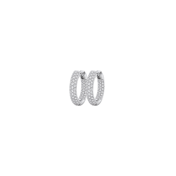 Valora: Pave Hoop Earrings in Sterling Silver