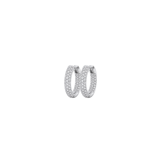 Valora: Pave Hoop Earrings in 925 Sterling Silver