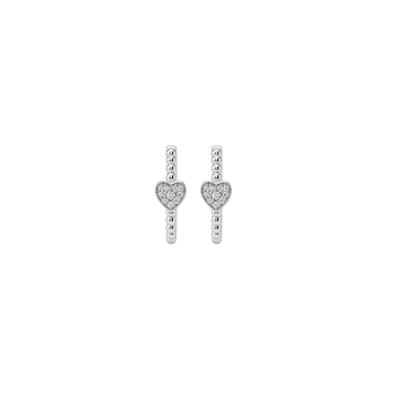 Dainty Heart Charm Huggie Hoops Earrings