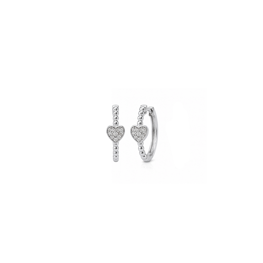 Dainty Heart Charm Huggie Hoops Earrings
