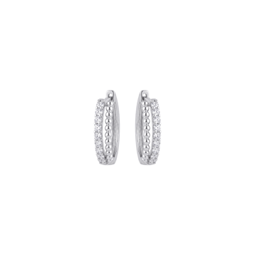 Dual-Band Beaded Pave Hoop Earrings