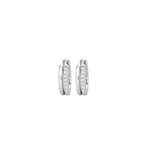 Aveline: Pave Hoop Earrings in 925 Sterling Silver