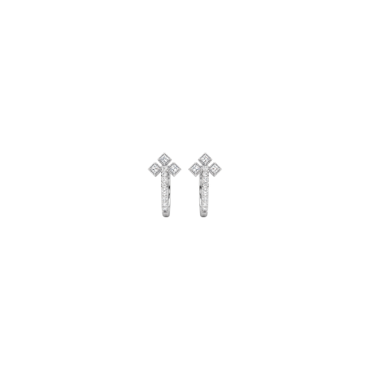 Princess Cut Cluster Huggie Earrings