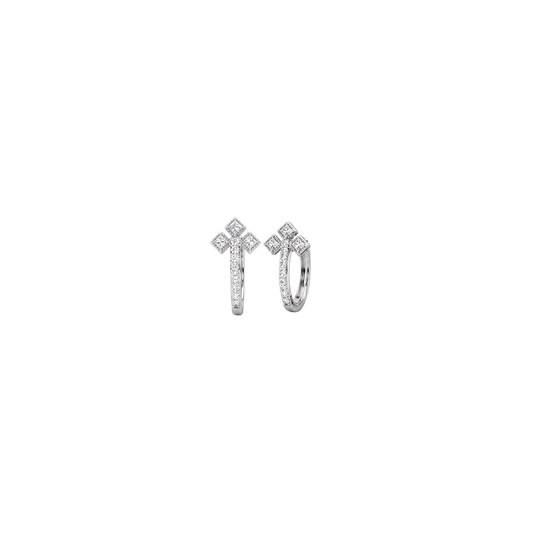 Princess Cut Cluster Huggie Earrings