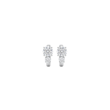 Elegant Two-Stone Diamond Huggie Hoop Earrings