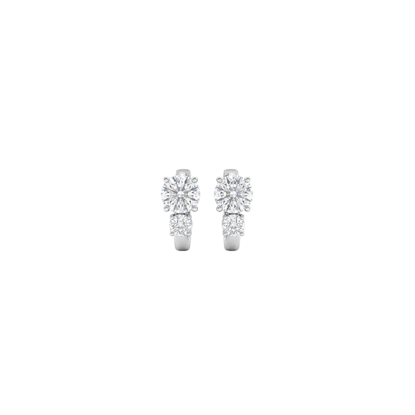 Affinity: Two Stone Crystal Stud Earrings in 925 Sterling Silver
