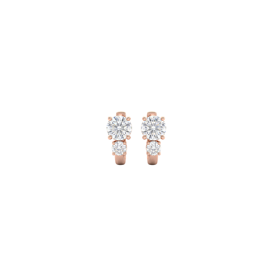 Radiant Double-Stone Huggie Hoop Earrings