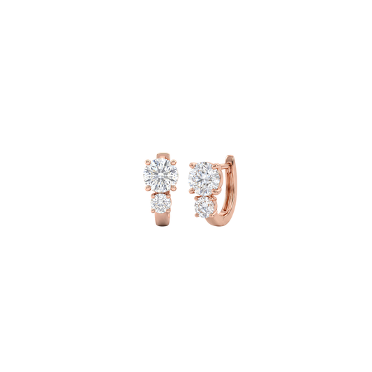 Radiant Double-Stone Huggie Hoop Earrings