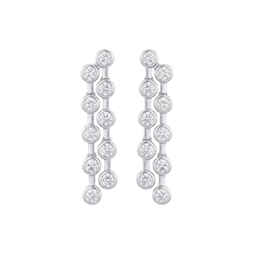 Cascading Bezel-Set Diamond Drop Earrings