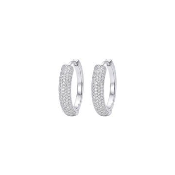 Classic Pave Diamond Huggie Hoop Earrings