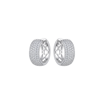 Glitzy Pave Lattice Huggie Hoop Earrings