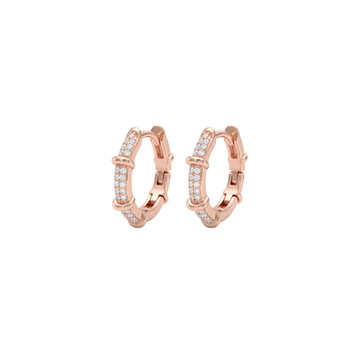 Rosé Embrace: Rose Gold Pavé Hoop Earrings in 925 Sterling Silver