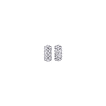 Duchesse: Interwoven Pavé Huggie Earrings in 925 Sterling Silver