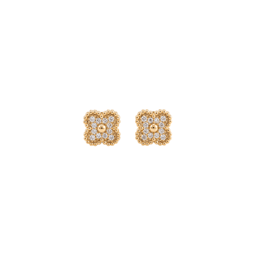 Elodie: Quatrefoil Earrings in Gold-Plated Sterling Silver