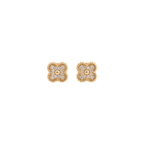 Elodie: Quatrefoil Earrings in Gold vermeil 925 Sterling Silver