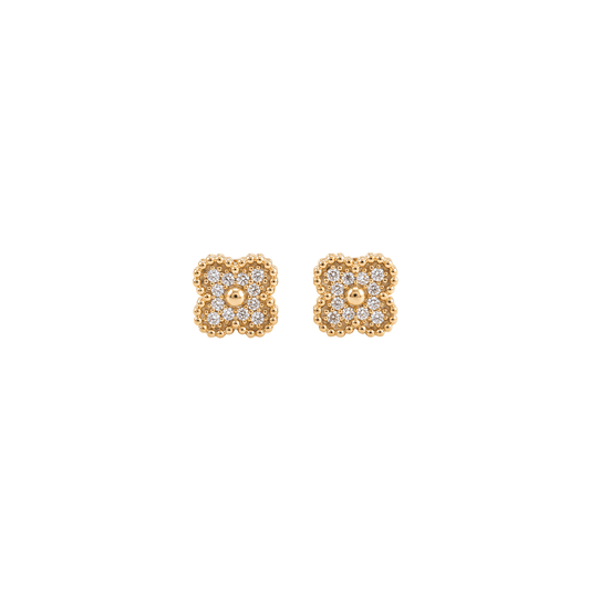 Elodie: Quatrefoil Earrings in Gold vermeil 925 Sterling Silver