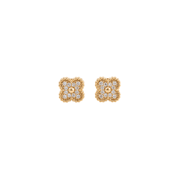 Elodie: Quatrefoil Earrings in Gold vermeil 925 Sterling Silver