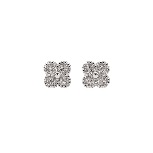 Oceane: Quatrefoil Stud Earrings in Sterling Silver