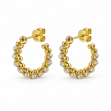 The Good Kind: Textured Hoop Earrings in Gold Vermeil 925 Sterling Silver