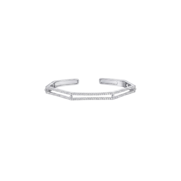 Geometric Hexagonal Pave Diamond Kada