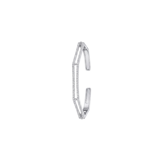 Geometric Hexagonal Pave Diamond Kada