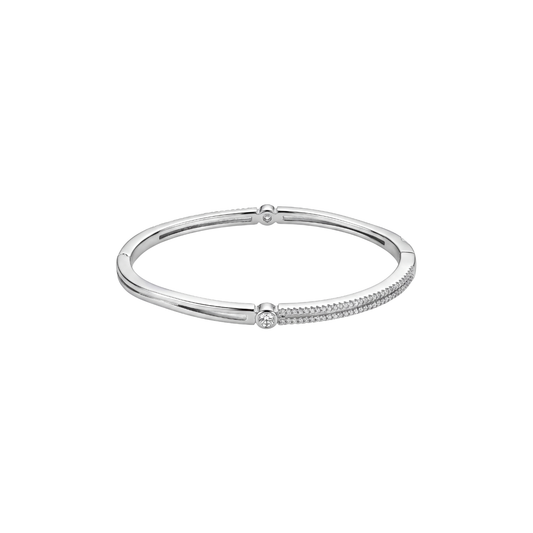 Modern Dual-Station Diamond Accent Kada