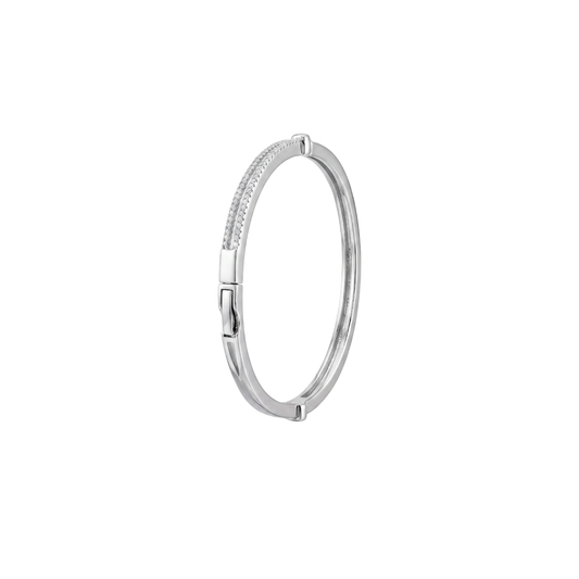 Modern Dual-Station Diamond Accent Kada