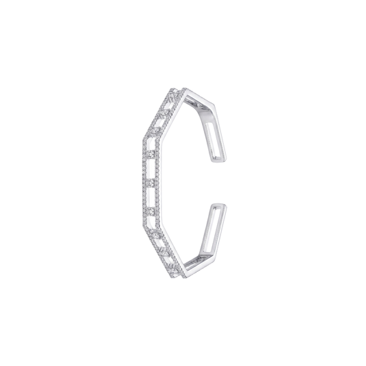 Open Hexagon Pave Diamond Kada