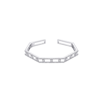 Open Hexagon Pave Diamond Kada