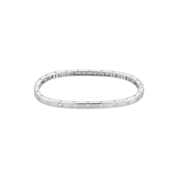 Flush-Set Diamond Hinged Silver Kada