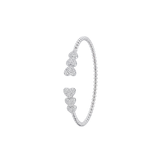 Triple Heart Beaded Diamond Kada
