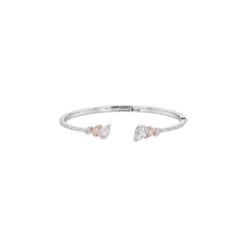 Heartstrings: Two-Tone Heart Crystal Kada in 925 Sterling Silver