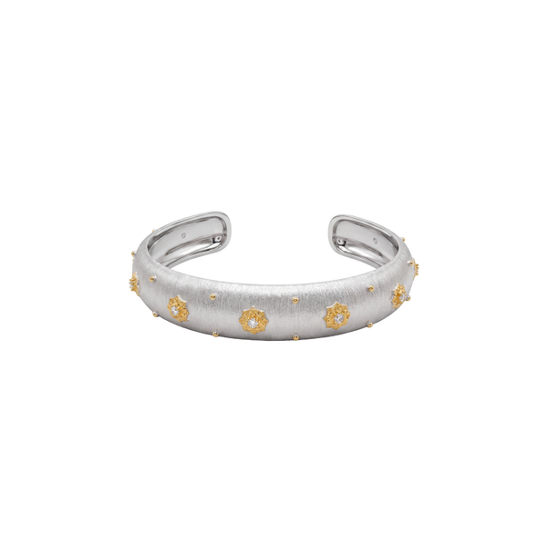 Trésor: Two-Tone Statement Kada in 925 Sterling Silver