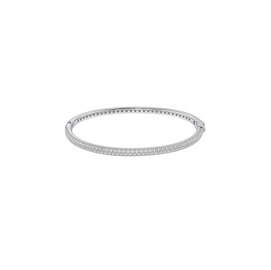 Silver Lining: Pave Kada in 925 Sterling Silver
