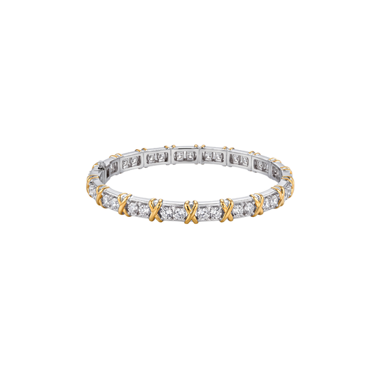 Mademoiselle: Two-Tone Kada in 925 Sterling Silver