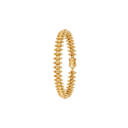 The Untamed: Studded Kada in Gold Vermeil 925 Sterling Silver
