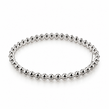 The Free One: Sculptural Beaded Kada in 925 Sterling Silver