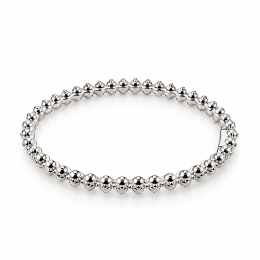 The Free One: Sculptural Beaded Kada in 925 Sterling Silver