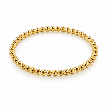 The Free One: Sculptural Beaded Kada in Gold Vermeil 925 Sterling Silver